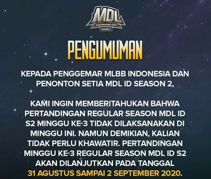 MDL ID Season 2 Week 3 Ditunda