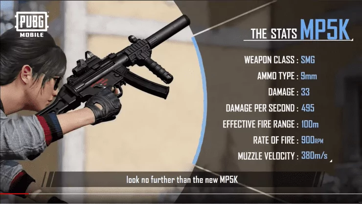 Statistik MP5K Pubg Mobile