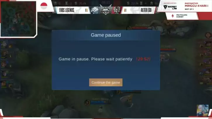 Alter Ego Vs EVOS Legends Pause