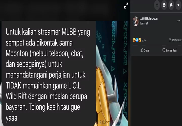 YouTuber Gaming ML LoL Wild Rift