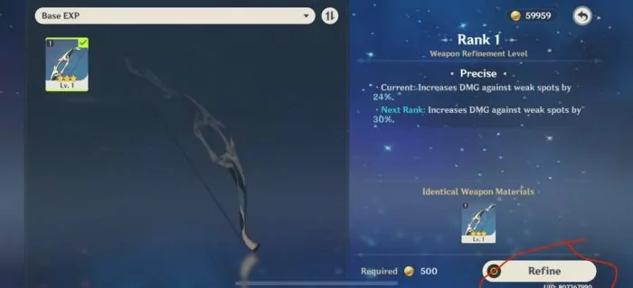 Cari senjata yang sama untuk di refine. Genshin impact weapon upgrade