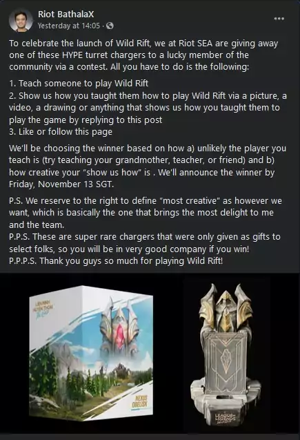 giveaway LoL Wild Rift