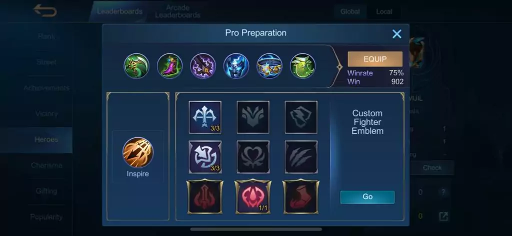 item build top global mlbb sun wijil