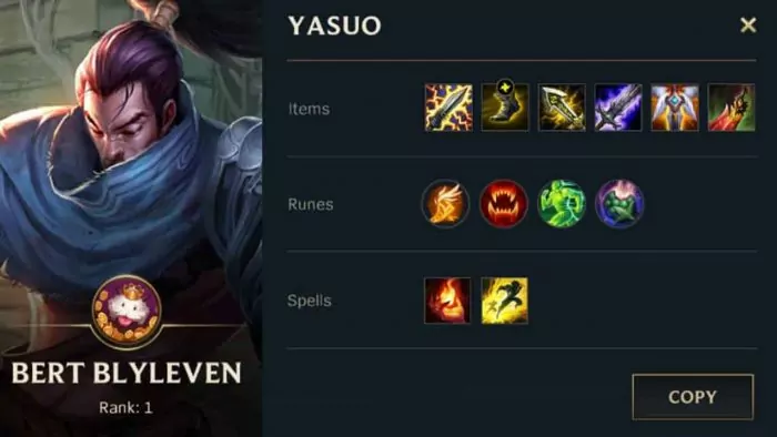 Build Yasuo Terbaik Wild Rift