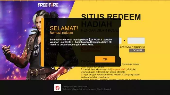 Kode Redeem Free Fire (FF) 4 Maret 2021