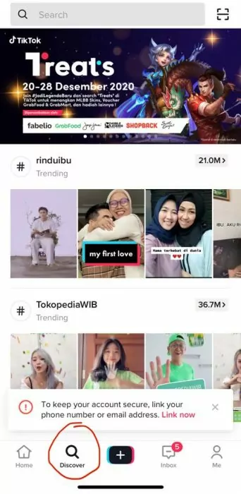 buka tab discover