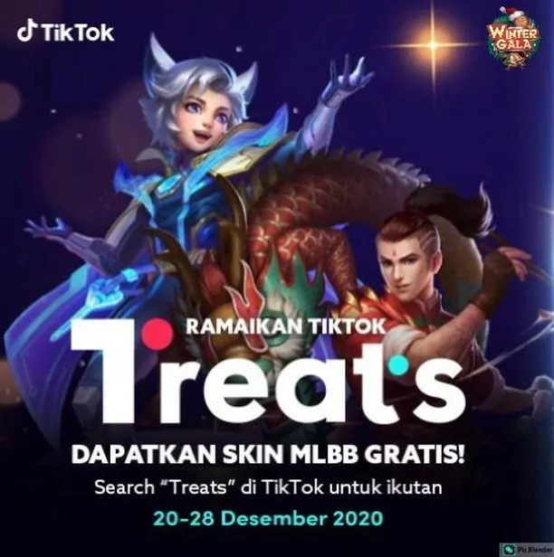 Dapatkan skin ML gratis melalui event tiktok mlbb