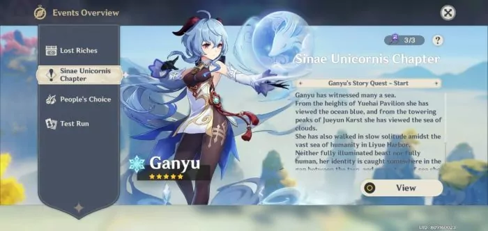 Event Ganyu Genshin Impact