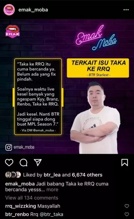 btr starlest bercana taka ke rrq