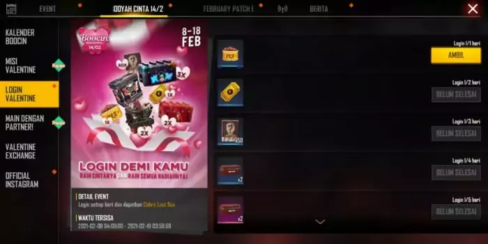 Event Boocin Free Fire FF