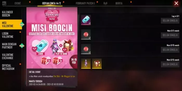 Event Boocin Free Fire FF