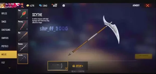 Scythe Free Fire OB27