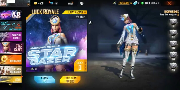 Spin Luck Royale FF Diskon Buff