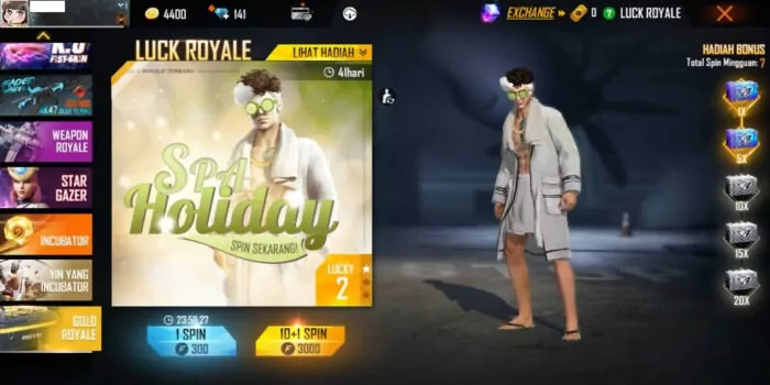Spin Luck Royale FF Diskon Buff