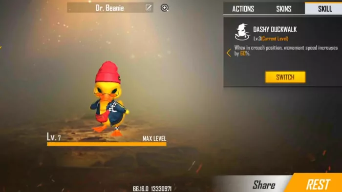 Dr. Beanie Pet Baru Advance Server FF Mei 2021