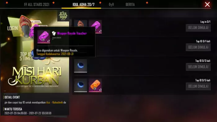 Weapon Royale Voucher Gratis Idul Adha FF