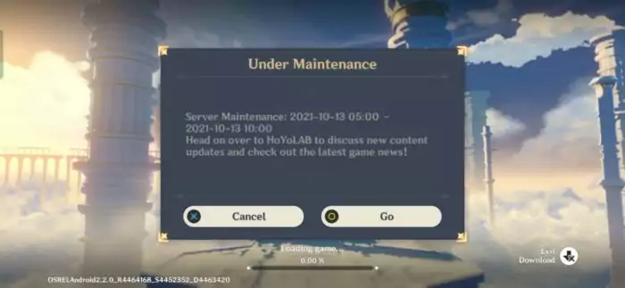 genshin impact maintenance