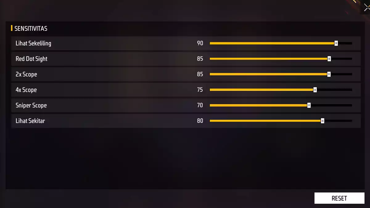 Sensitivitas FF Auto Headshot 2022 OB35