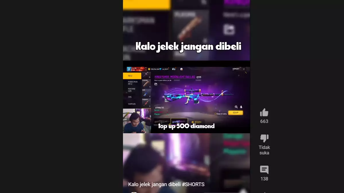 Gun Skin Kingfisher Moonlight Ballad FF