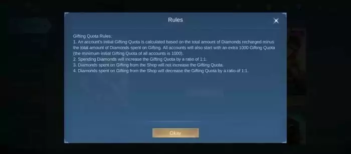 Aturan Baru Gift Skin MLBB